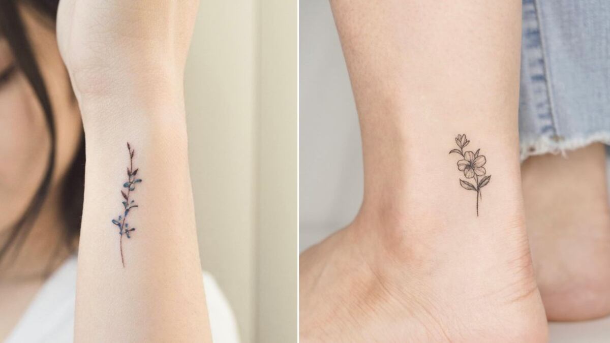 Los tatuajes de flor minimalista actualmente gozan de gran popularidad