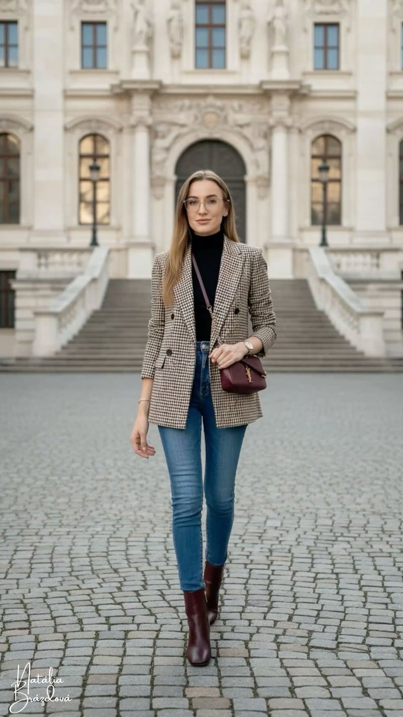 Blusas de cuello alto con jeans