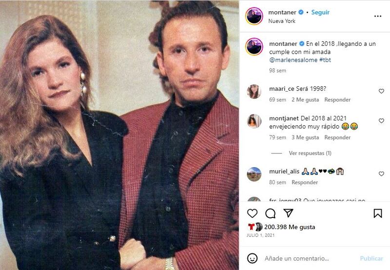 Ricardo Montaner y Marlene Rodríguez en su juventud