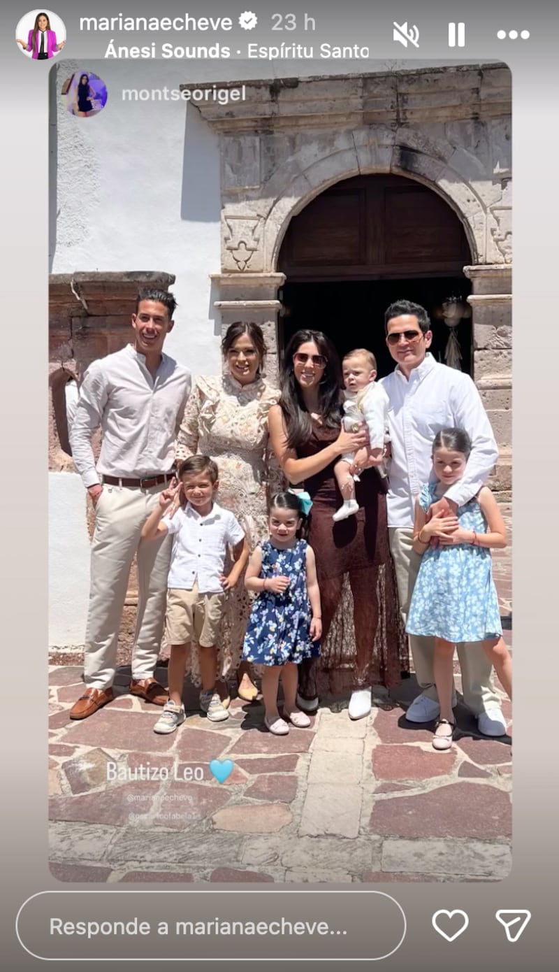 Mariana Echeverría celebró el bautizo de su hijo