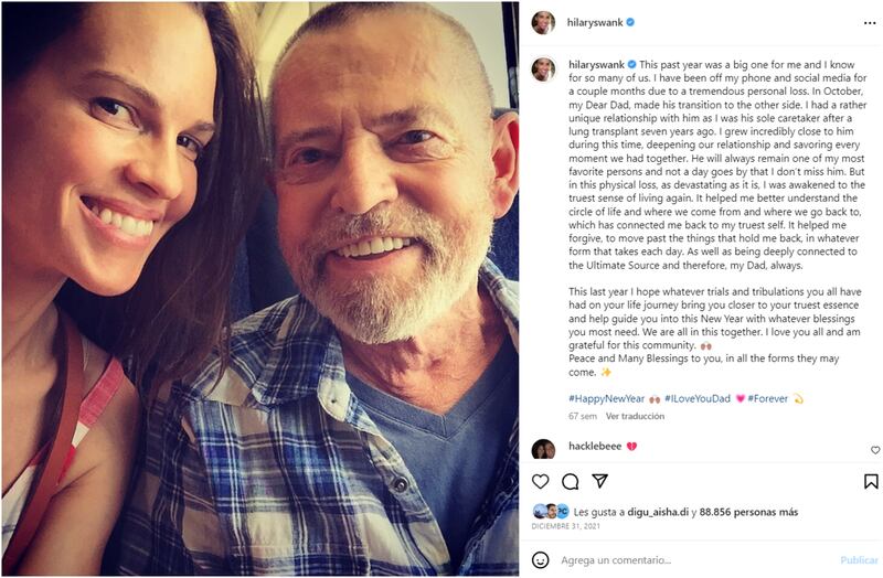 Hilary Swank y su padre