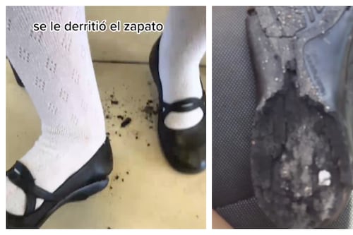 Zapatos de estudiante se derriten tras intenso calor en México y se viraliza en TikTok 