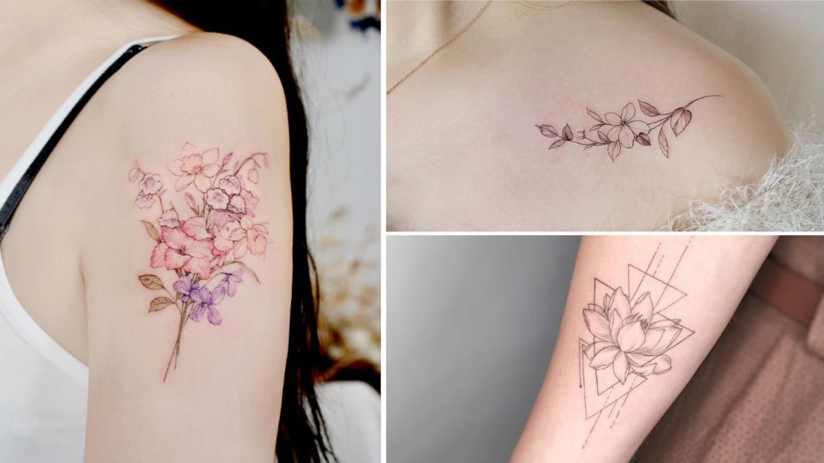 Los tatuajes de flores son muy delicados y femeninos