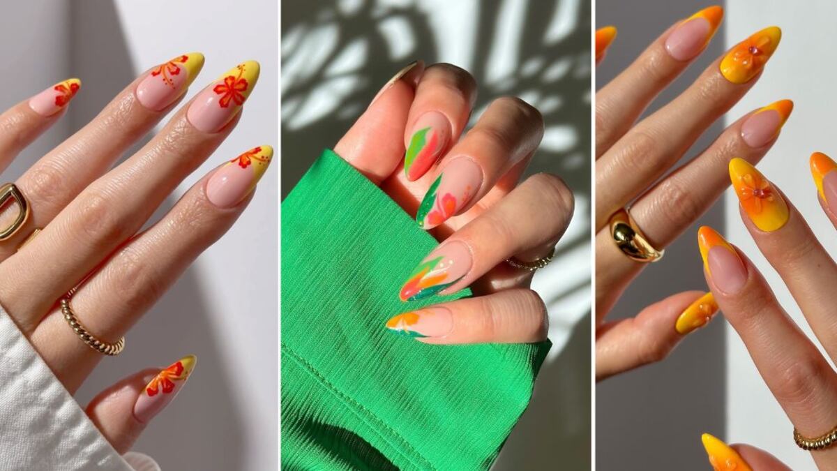 La manicura tropical es perfecta para lucir en la etapa culminante del verano
