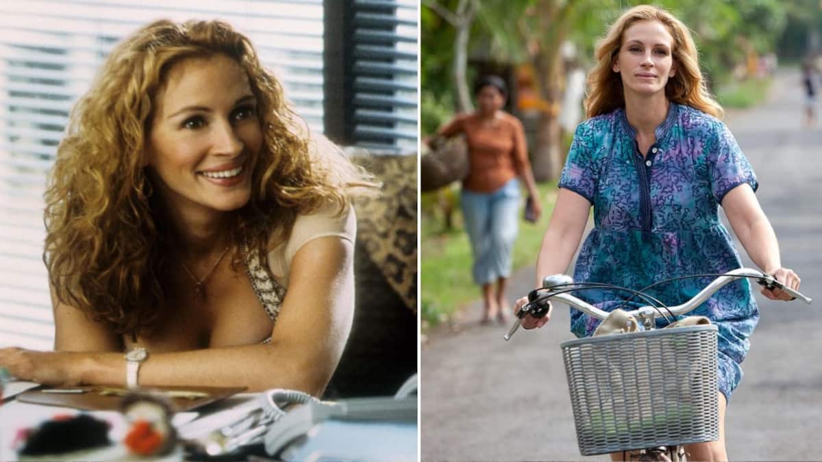 Escenas de las películas Erin Brockovich, una mujer audaz y Comer, rezar, amar