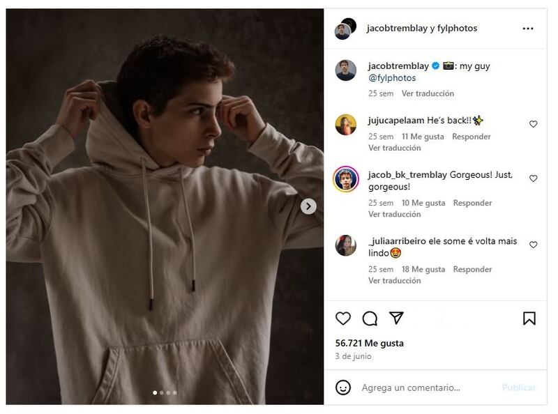 Jacob Tremblay ha logrado construir una sólida carrera actoral desde su debut en 2013