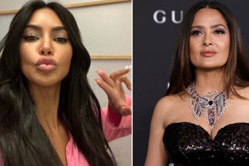 Salma Hayek comparte cómo hacer la selfie perfecta en una foto icónica con Kim Kardashian