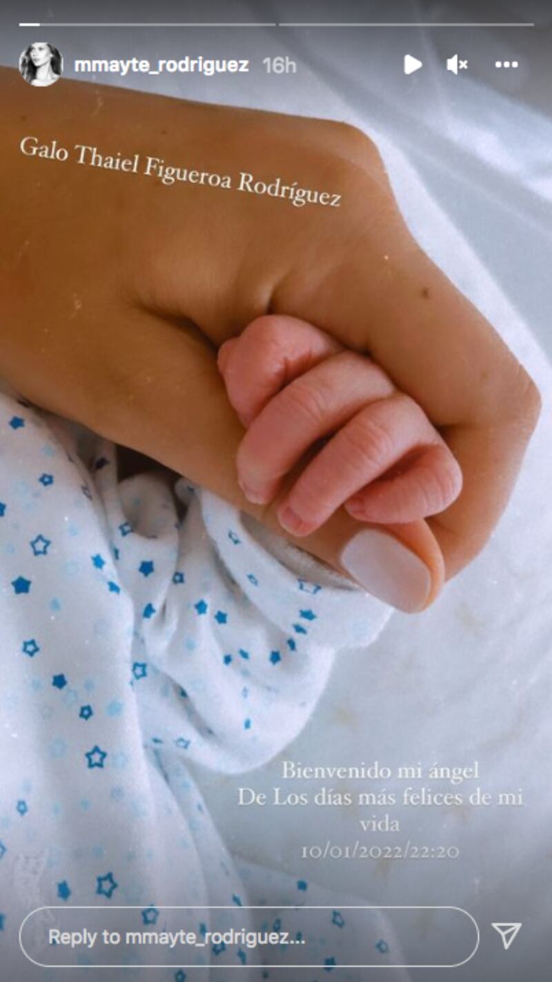 Mayte Rodríguez anunció el nacimiento de su hijo Galo