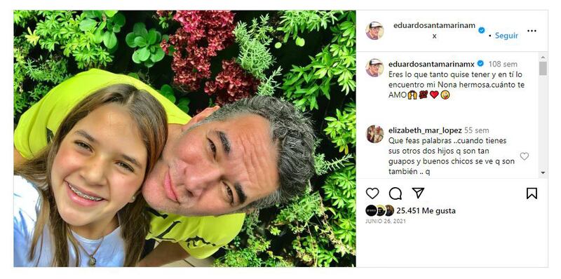 Mayrín Villanueva y Eduardo Santamarina tienen una única hija en común llamada Julia