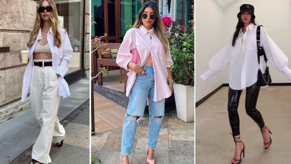 Pantalones de tiro alto con camisas oversize