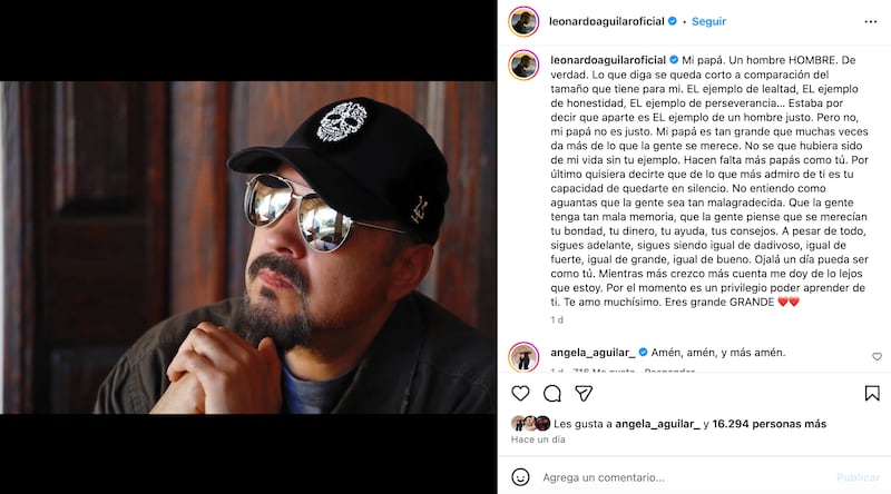 La dedicatoria del Día del Padre de Leonardo Aguilar