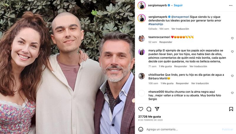 Sergio Mayer y Bárbara Mori junto a su hijo