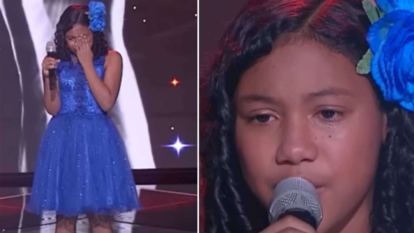 La niña que lloró de forma desconsolada en La Voz Kids.