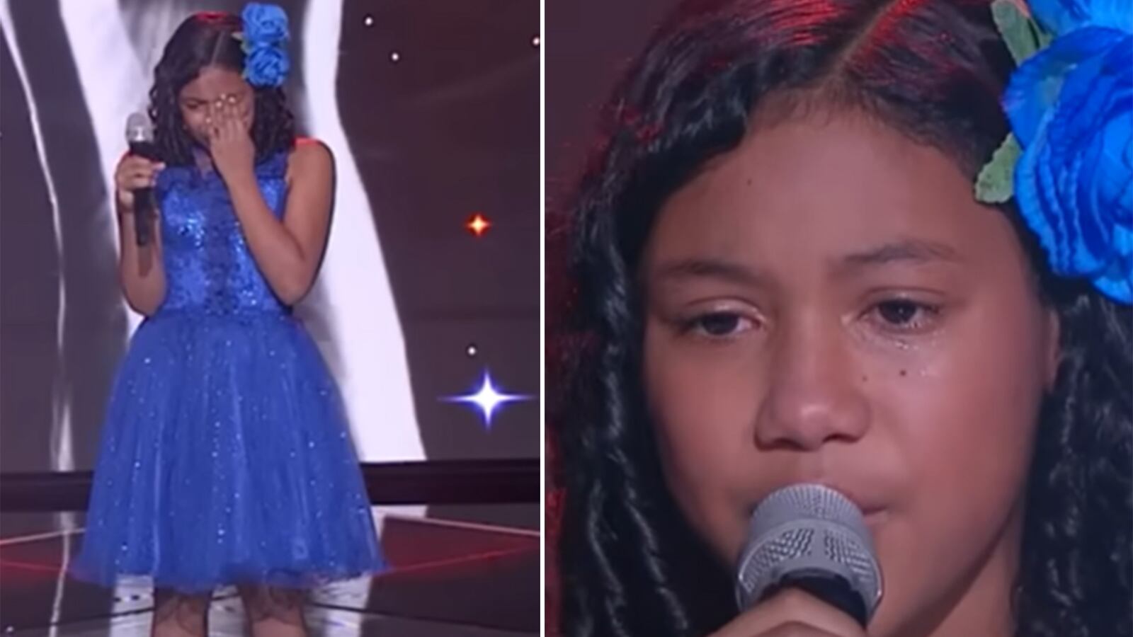 La niña que lloró de forma desconsolada en La Voz Kids.