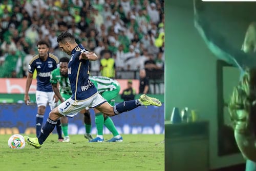 La tierna reacción de Lorelei y sus hijos al gol de Falcao contra Nacional