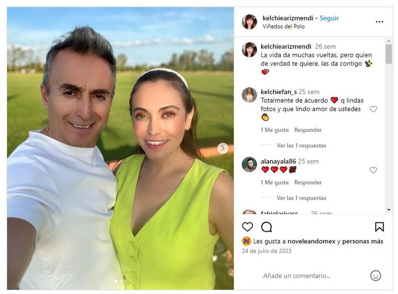 Kelchie Arizmendi junto a su esposo