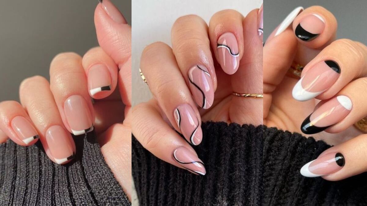 Diseños de uñas en blanco y negro