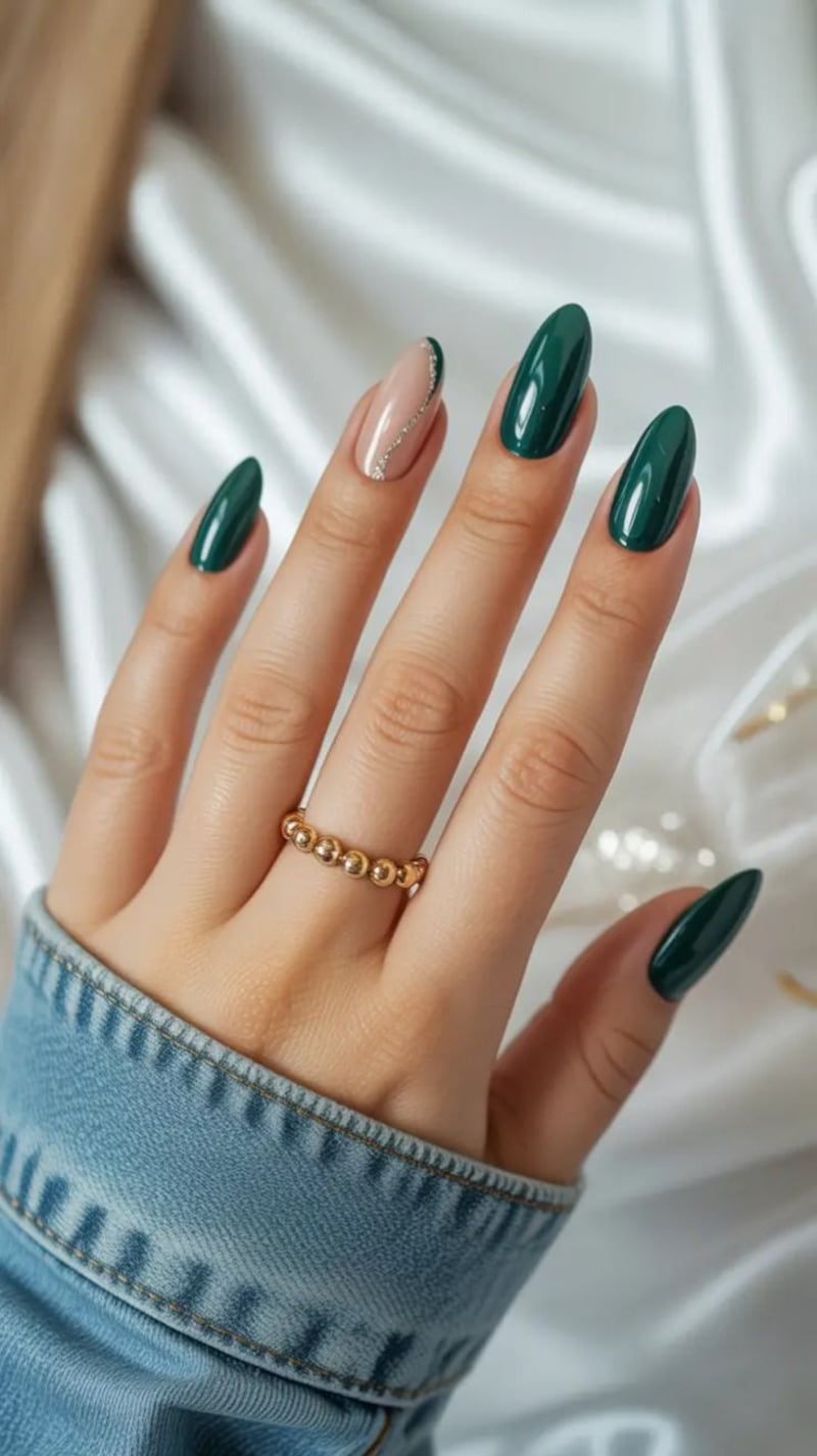 Manicura forest green en tendencia