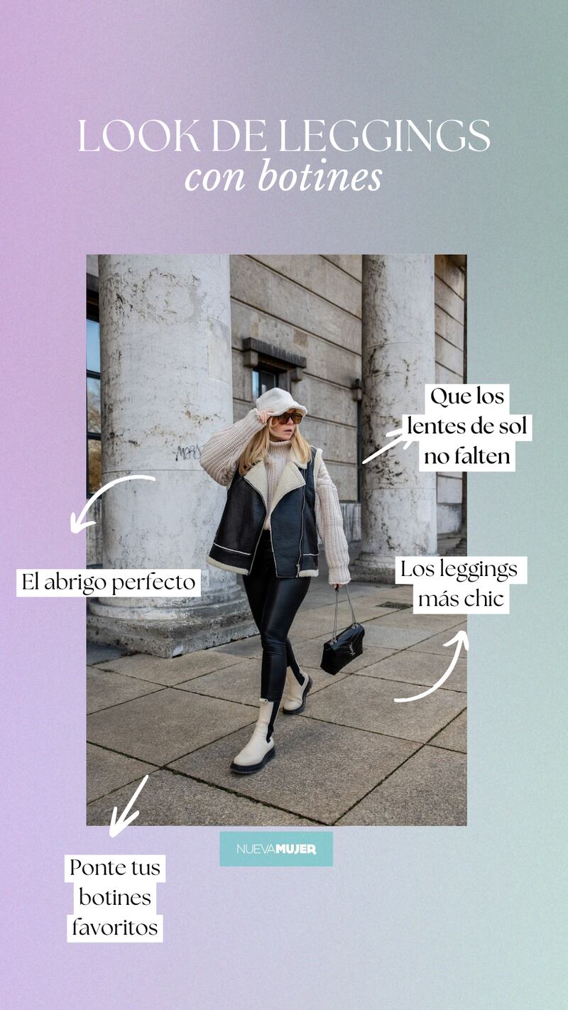 Look de leggings con botines