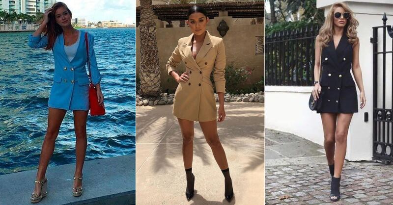 Look vestido tipo blazer