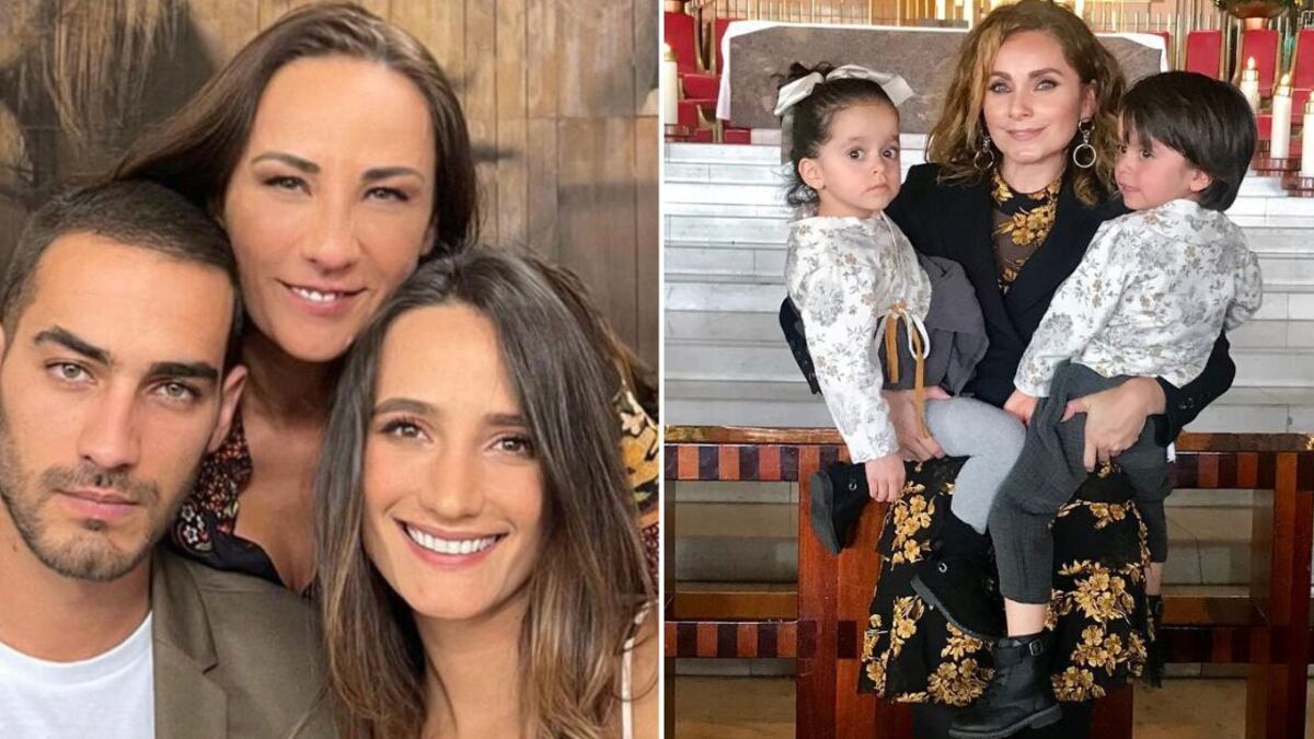 Consuelo Duval y Elizabeth Álvarez con sus respectivos hijos