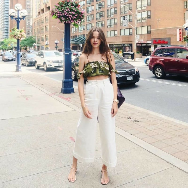 Pantalones culotte blancos