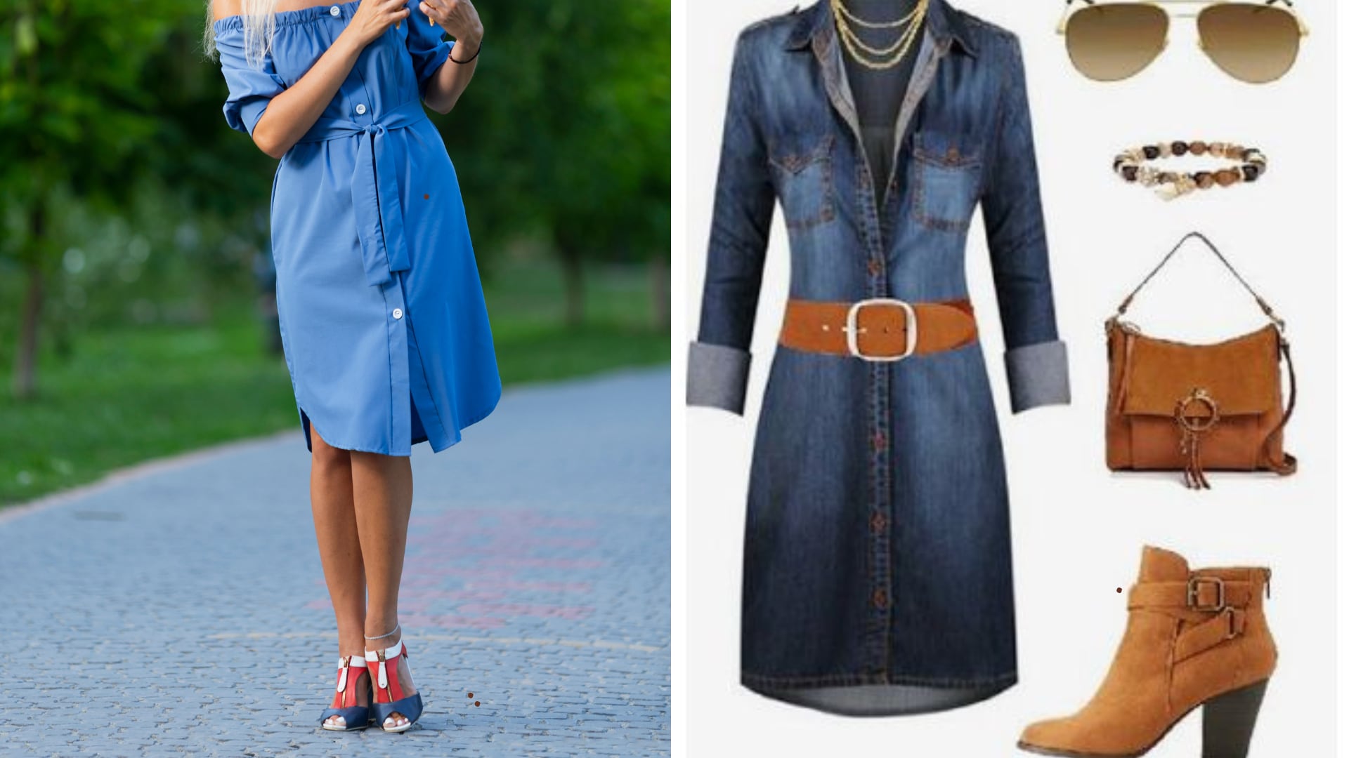 Los cinco tipos de zapatos para combinar los vestidos de mezquilla