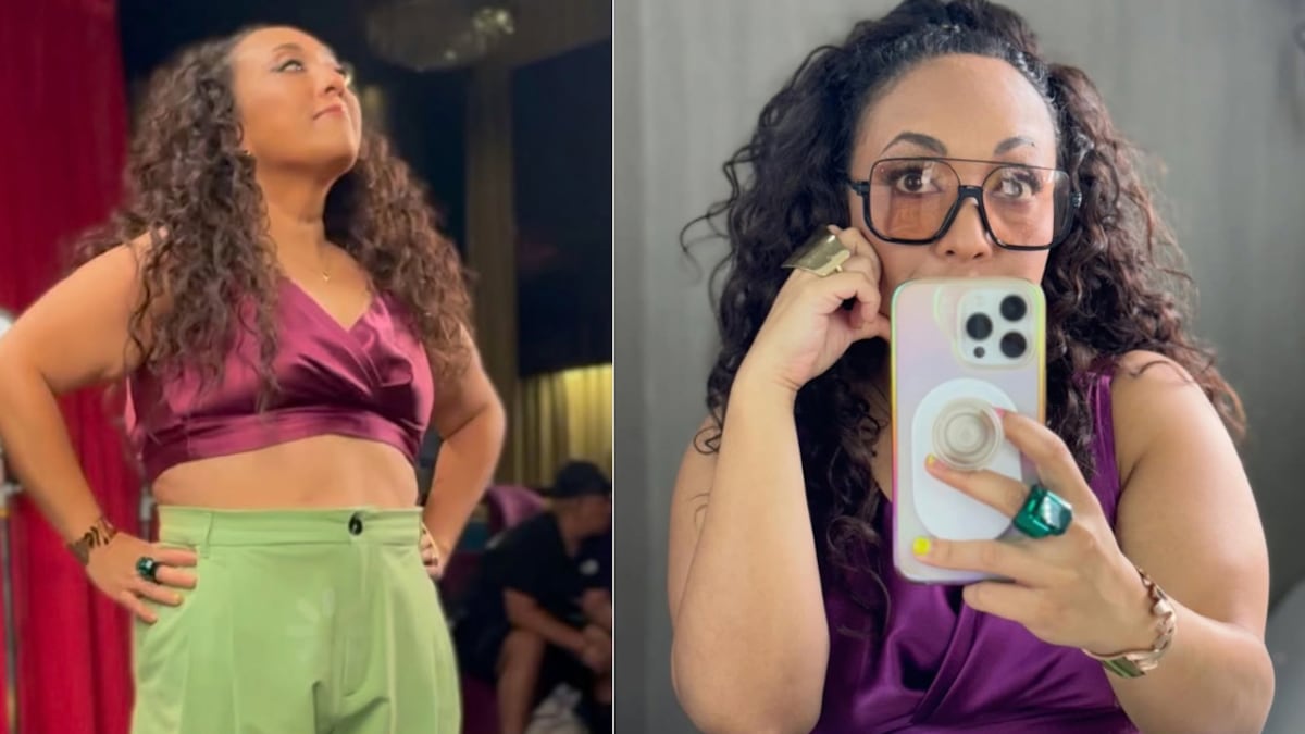 Michelle Rodríguez presume su figura con vestido entallado multicolor y le llueven aplausos