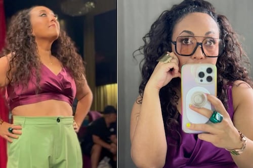 “Fabulosa”: Michelle Rodríguez presume su figura con vestido entallado multicolor y le llueven aplausos