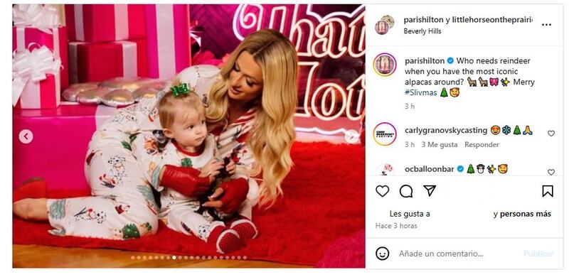 Paris Hilton celebró la Navidad rodeada de sus seres queridos