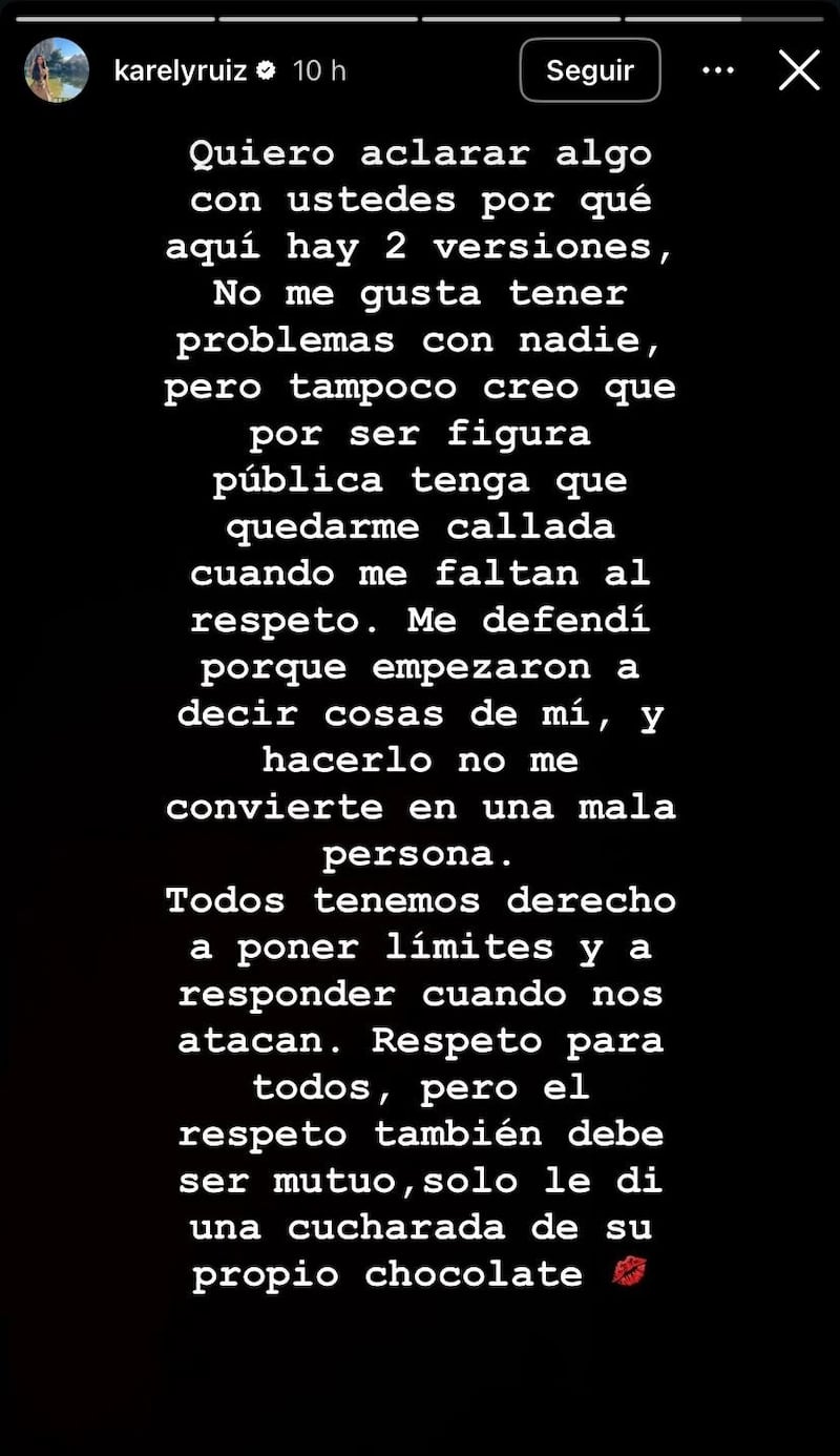 Karely Ruiz responde