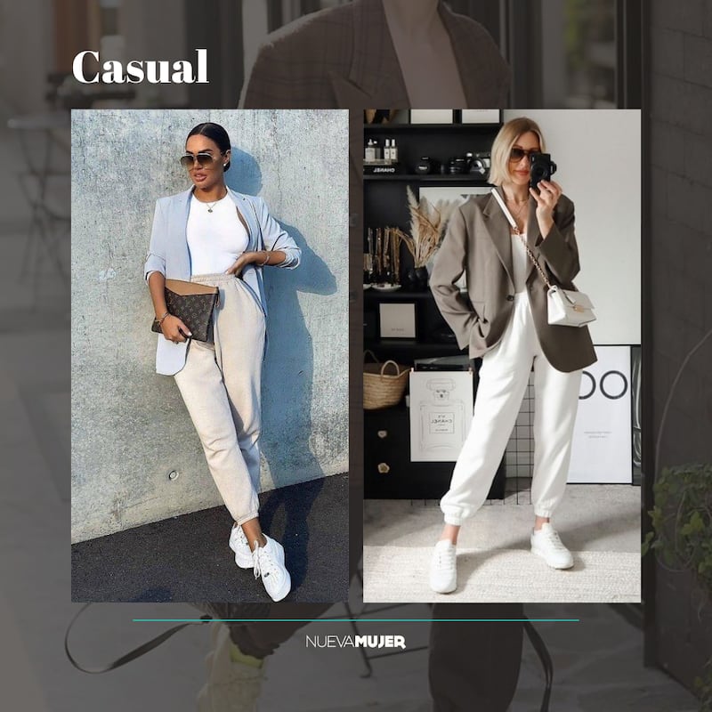 ¿Cómo combinar joggers con blazer o abrigo?
