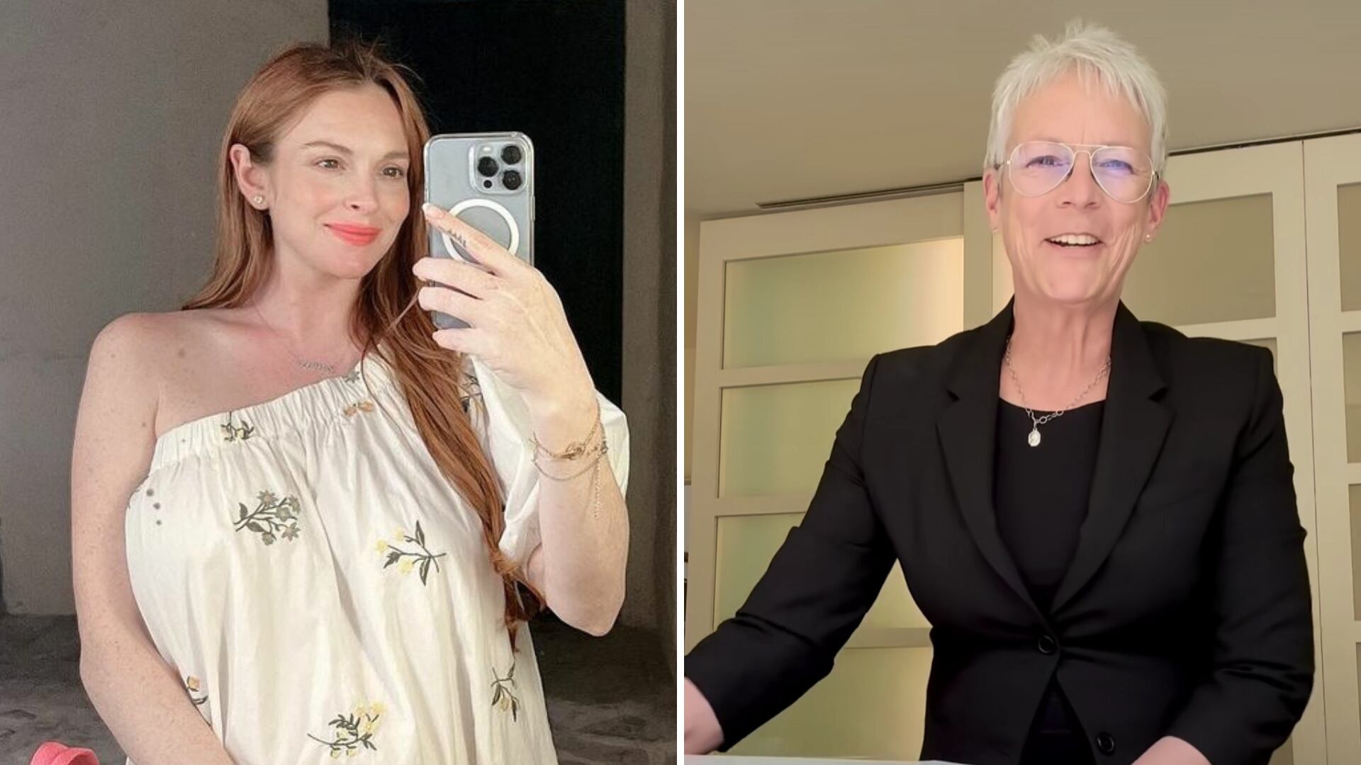 La actriz Jami Lee Curtis, con quien protagonizó Freaky friday, la felicitó