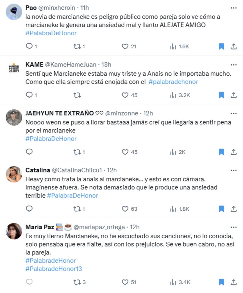 Reacción pelea Marcianeke y Anaís en Palabra de Honor | X