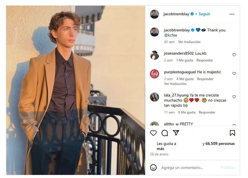 Jacob Tremblay ha logrado construir una sólida carrera actoral desde su debut en 2013