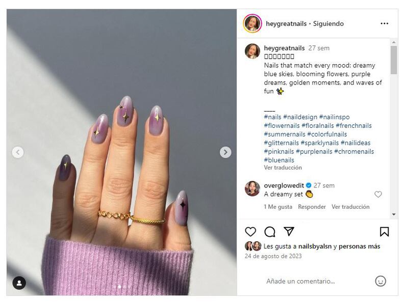 Las uñas aura son una de las tendencias más 'chic' en cuanto a manicura actualmente