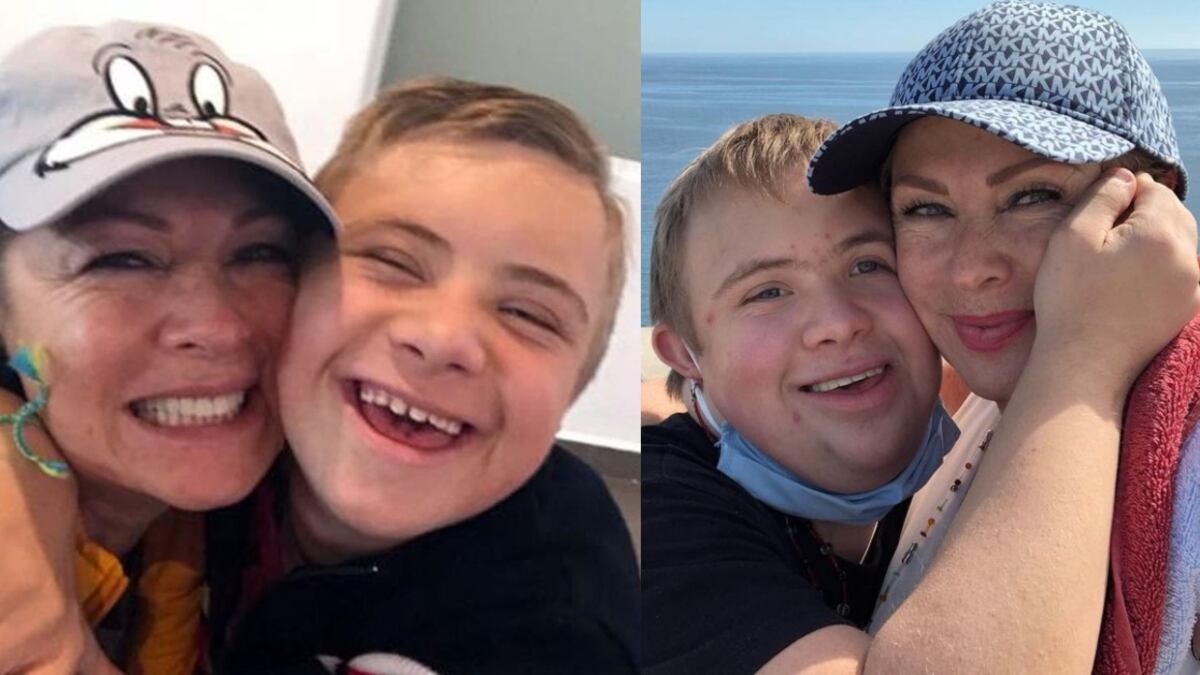 Leticia Calderon y su hijo Luciano que tiene sindrome de Down