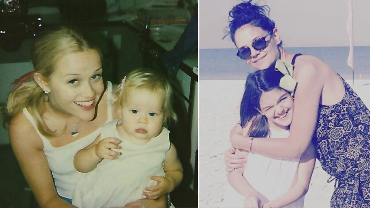 Reese Witherspoon y Katie Holmes con sus respectivas hijas