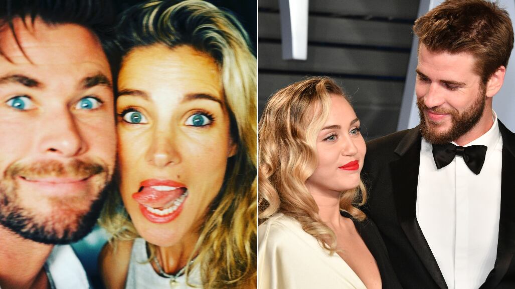 Chris Hemsworth y Elsa Pataky / Miley Cyrus y Liam Hemsworth