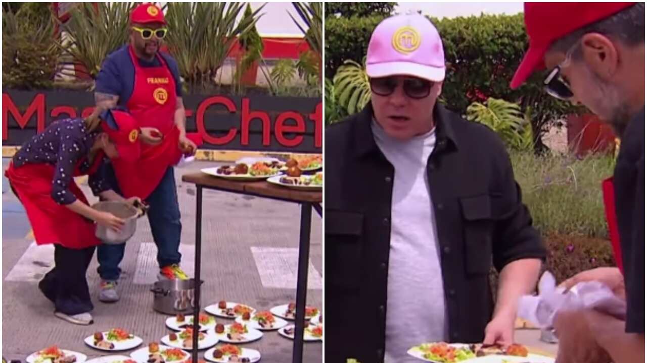 Jorge Rausch observando el error de los concursantes de MasterChef Celebrity.