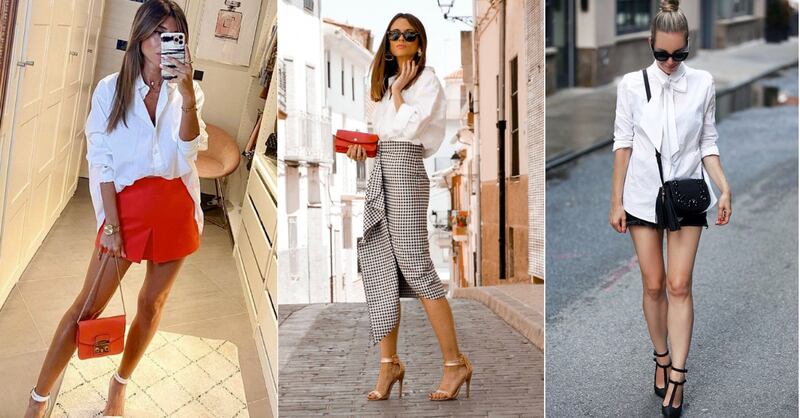 Looks con faldas y camisas blancas