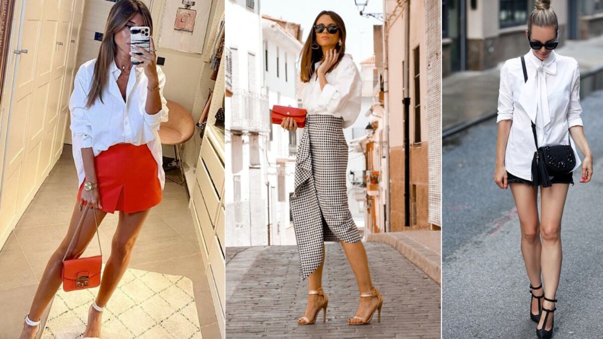 Looks con faldas y camisas blancas