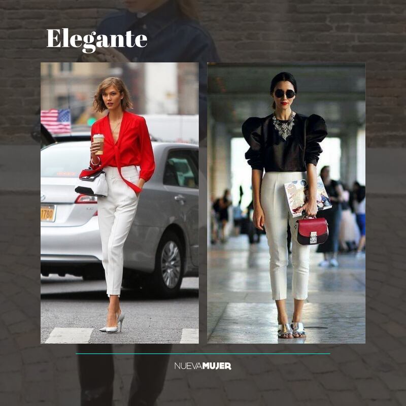 Pantalones cigarrete en tendencia 2025.
