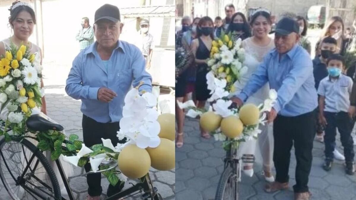 Padre adornó la bicicleta para la boda de su hija