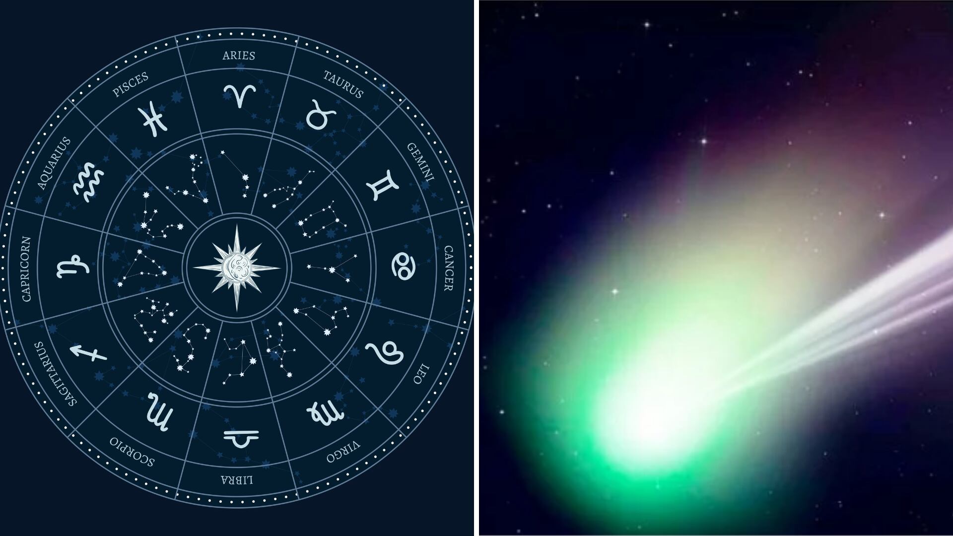 Lo que trae es cometa verde para los signos de agua