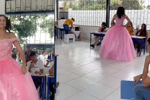 “Primero el deber y después la pachanga”: Tiktoker acude a votar vestida de quinceañera