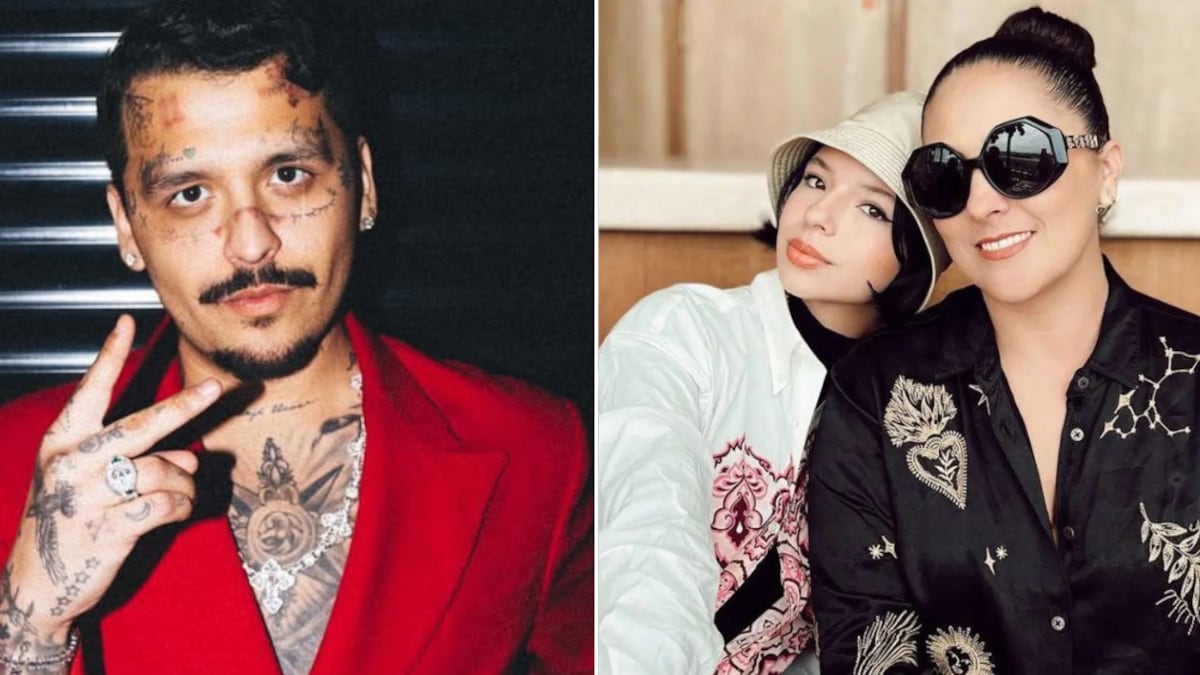 Christian Nodal / Ángela Aguilar y su madre, Aneliz Álvarez