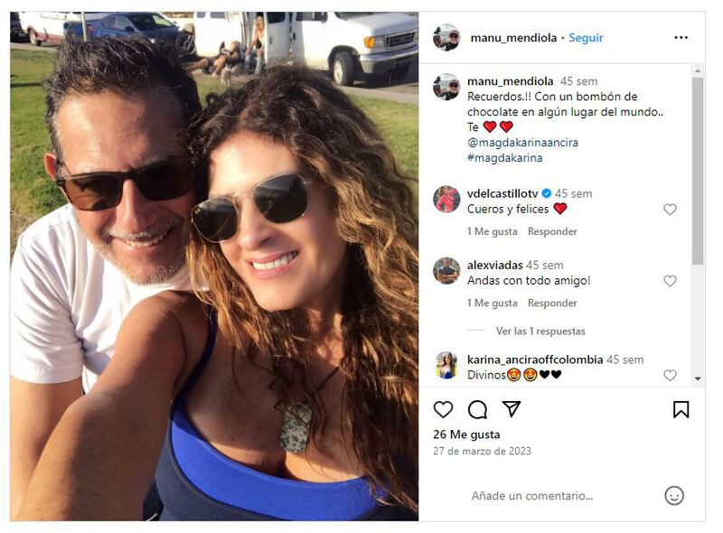 Magda Karina junto a su pareja, Manuel Mendiola