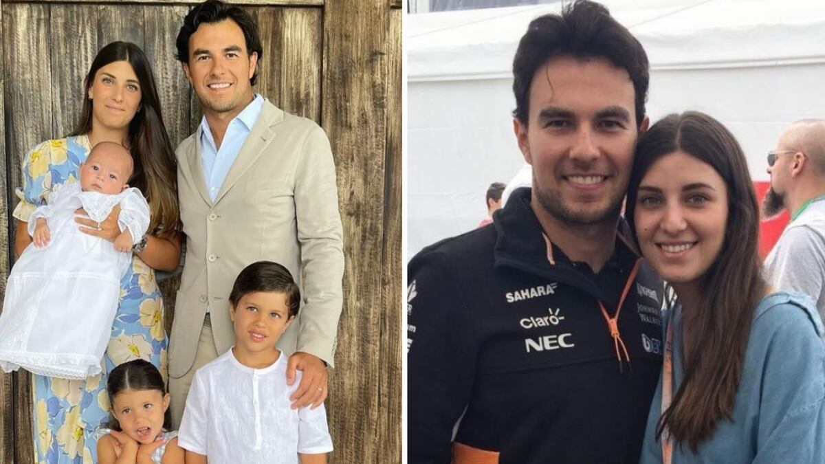 Checo Pérez y su esposa