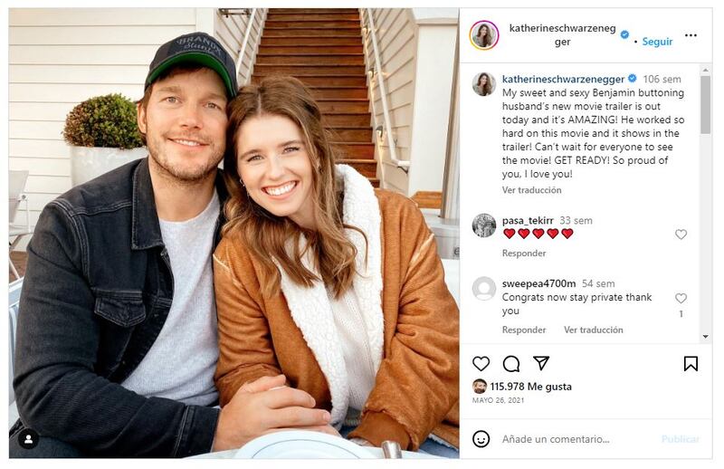 Katherine Schwarzenegger junto a su esposo, el famoso actor Chris Pratt